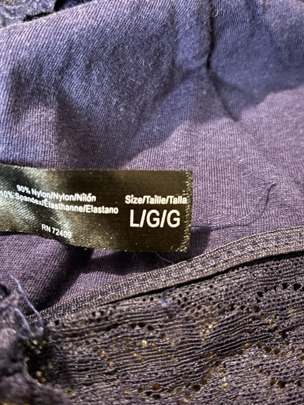 NWOT Lace Racerback Bralette - Navy. Super pretty. Lightweight & soft! Large. - Picture 4 of 4